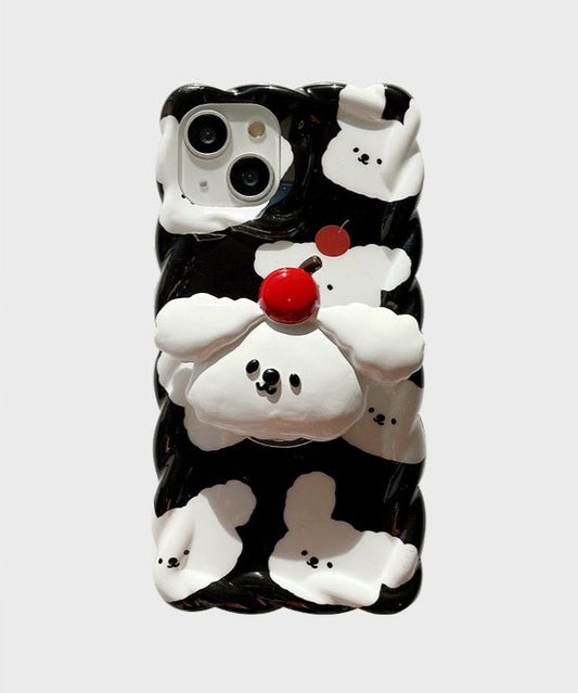 Creamy Cherry Puppy Phone Case