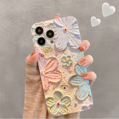 Daisy Flowers Glitter Laser iPhone Case