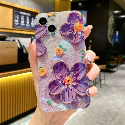 Daisy Flowers Glitter Laser iPhone Case