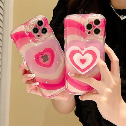 Cute Gradient Love Heart Clear Soft Case