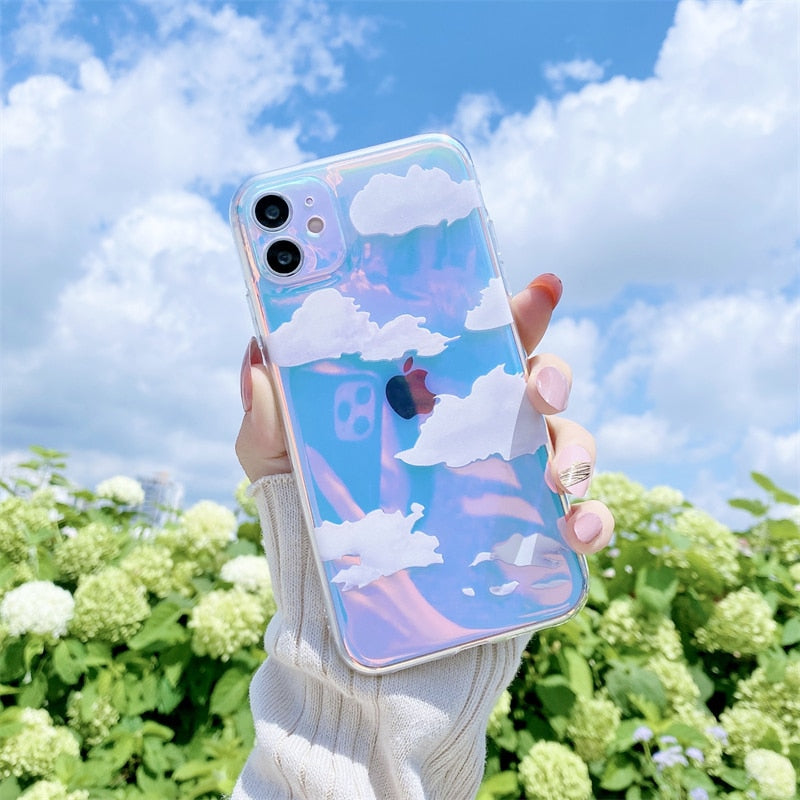 Cute Transparent Cloud Pattern iPhone Case