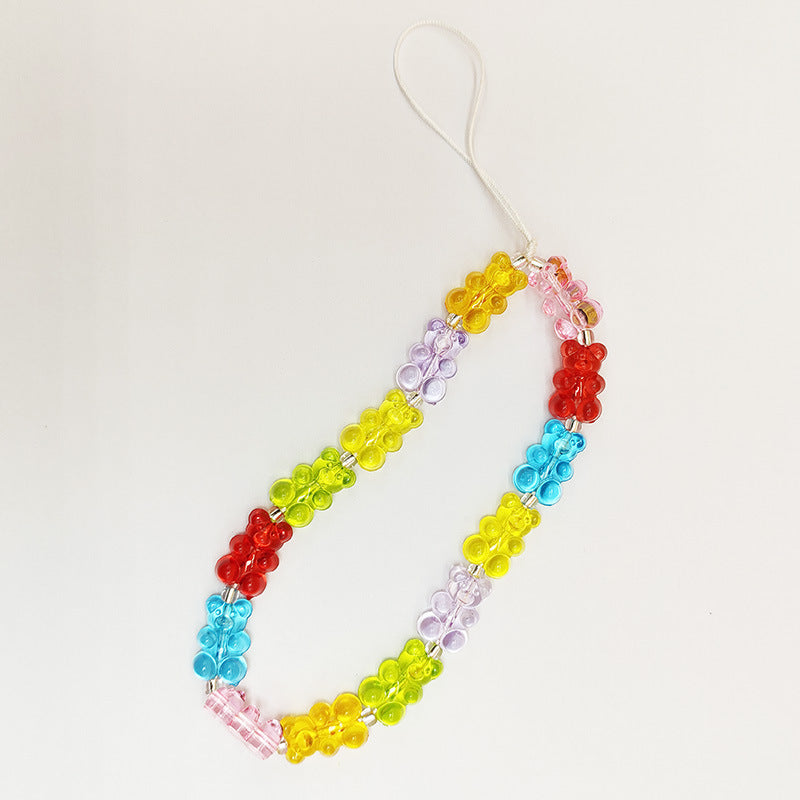 Colorful Jelly Bear Phone Chain