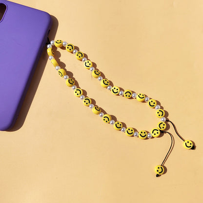 Yellow Smiley Phone Chain