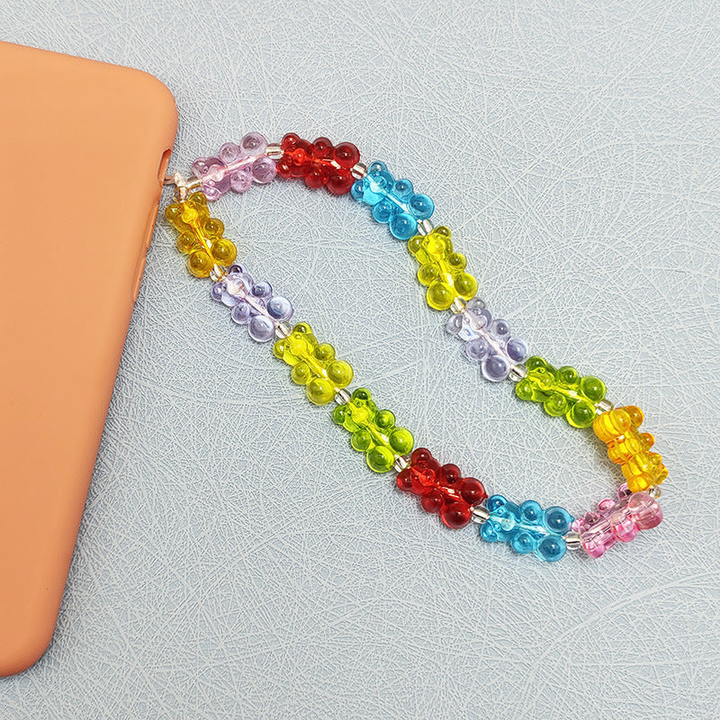 Colorful Jelly Bear Phone Chain