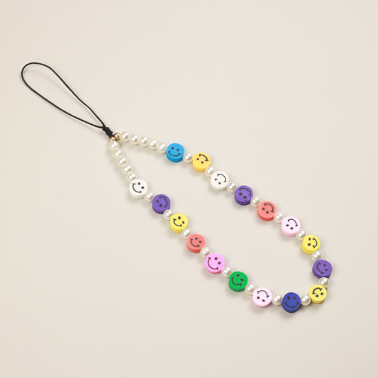 Colorful smiley   phone chain