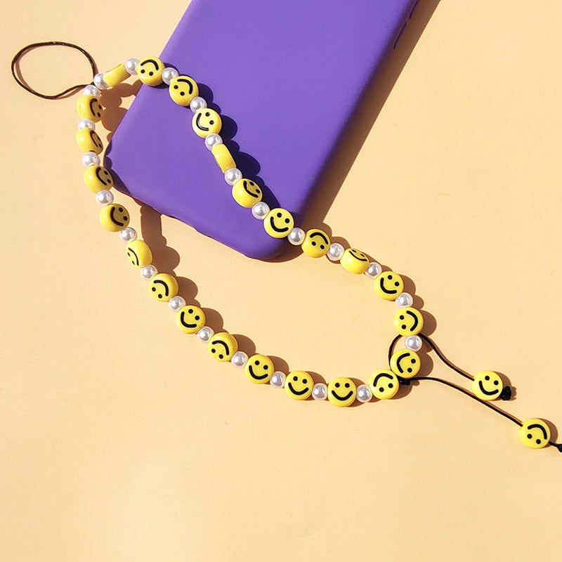 Yellow Smiley Phone Chain