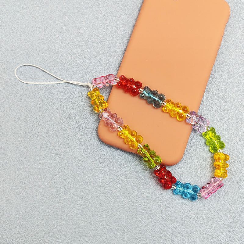 Colorful Jelly Bear Phone Chain