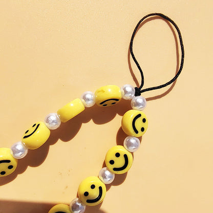 Yellow Smiley Phone Chain