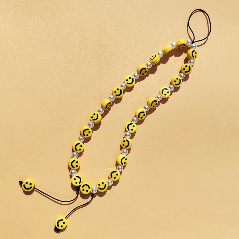 Yellow Smiley Phone Chain