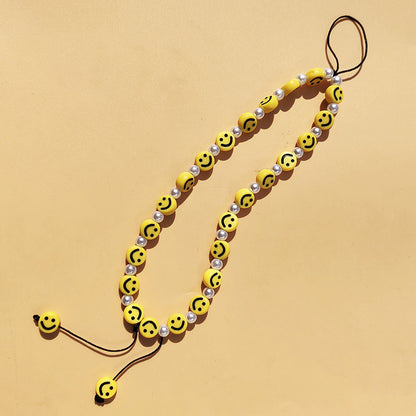 Yellow Smiley Phone Chain