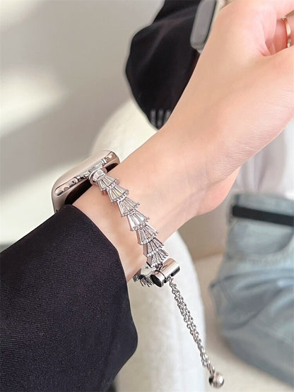 Shiny Diamond Fishtail Slim Bracelet Metal Band