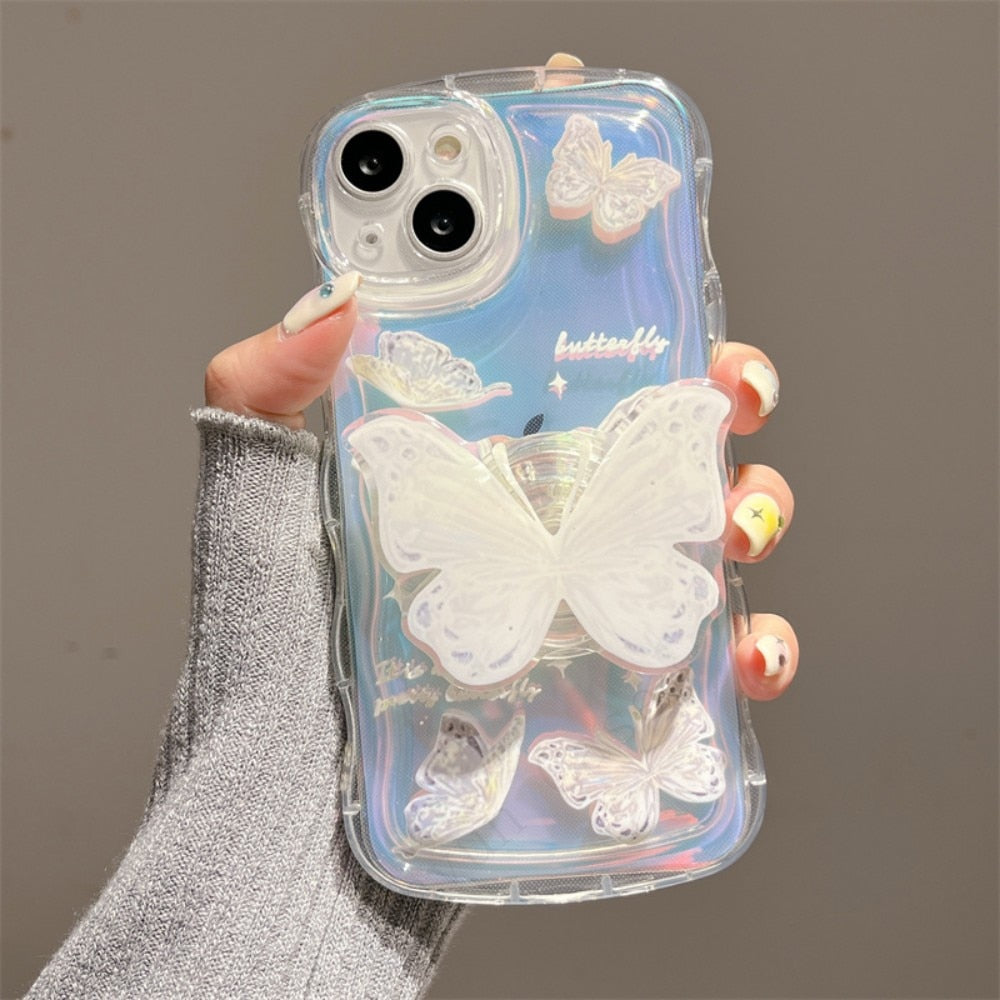 Bling 3D laser Butterfly Holder Soft Case